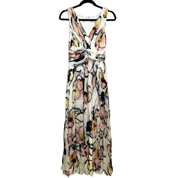 BADGLEY MISCHKA Siempre Maxi Dress 2016 Runway Floral Chiffon 0 $990 - Picture 3 of 16